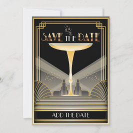 Convite de Save The Date de Champanhe Deco