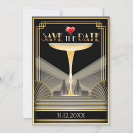 Convite de Save The Date de Champanhe Deco