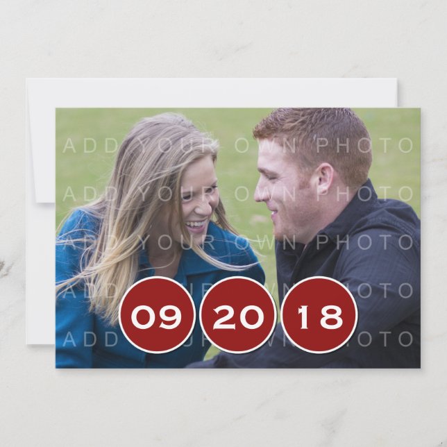 Convite de Save the Date de Círculos Modernos Verm (Frente)