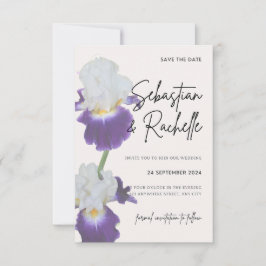 Convite de Save the Date de Flor de Script Simples