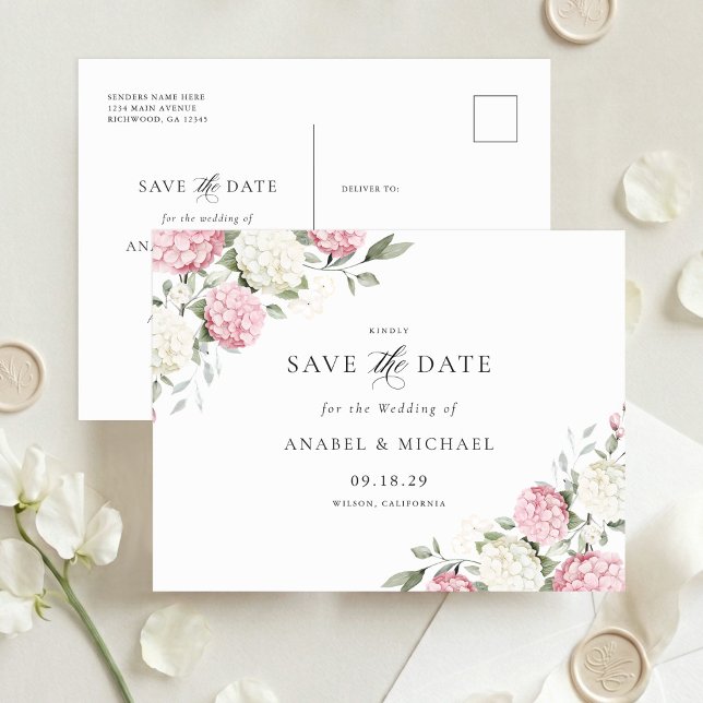 Convite de Save the Date de Hortênsia Rosa em Cart (Criador carregado)