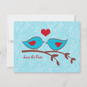 Convite de Save the Date de Pássaros do Amor