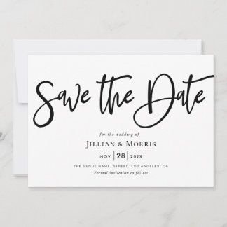 convite de save the date em letra manuscrita rústi