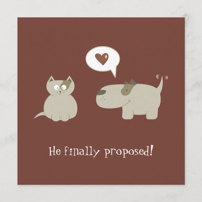 Convite de Save the Date engraçado de gato e cacho (Frente)