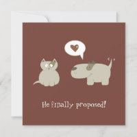 Convite de Save the Date engraçado de gato e cacho