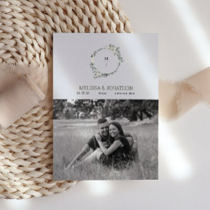 Convite de Save The Date Floral Aquarela Branco Ma