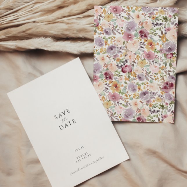 Convite de Save the Date Floral Moderno (Criador carregado)