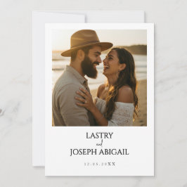 Convite de Save the Date Minimalista com Foto