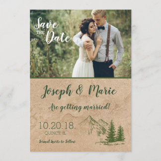Convite de Save the Date para Casamento Rústico na