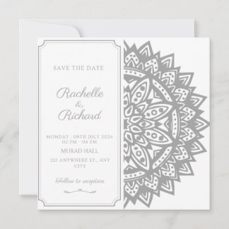 Convite de Save The Date Preto e Branco