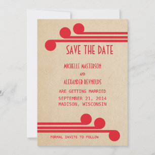 Convite de Save the Date Red Deco Chic