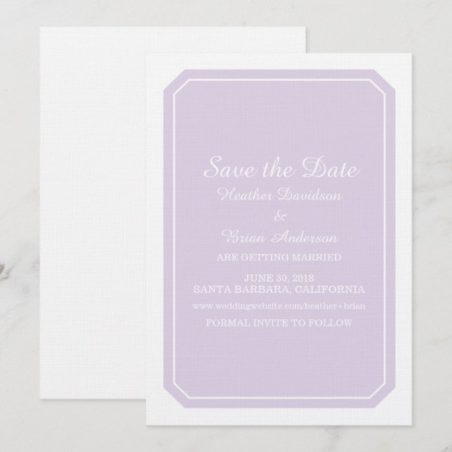 Convite de Save the Date Simplesmente Elegante Rox (Frente/Verso)