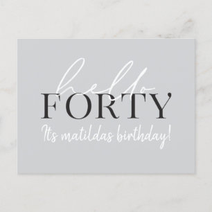 Convite de script e aniversário de 40 anos geométr