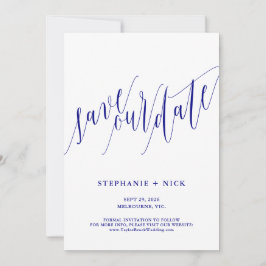 Convite de Script Elegante Azul-marinho