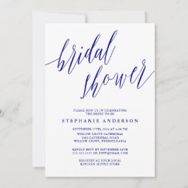 Convite de Script Elegante Azul-marinho