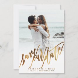Convite de Script Elegante Dourado