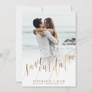 Convite de Script Elegante Dourado