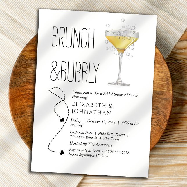 Convite de Script Simples para Brunch e Bubbly (Criador carregado)