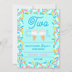 Convite de Segundo Aniversário Dois Cool Sorvete