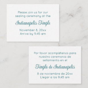 Convite de Selamento de Templo em Roteiro Teal Bil