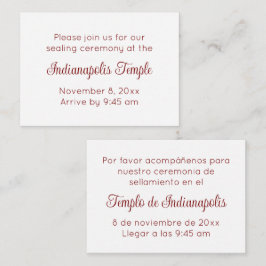 Convite de Selamento de Templo em Script Vermelho
