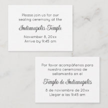 Convite de Selamento no Templo em Letra Preta Bilí