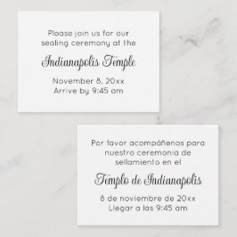 Convite de Selamento no Templo em Letra Preta Bilí
