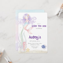 Convite de Sereia Debaixo do Mar