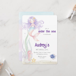 Convite de Sereia Debaixo do Mar