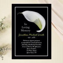 Convite de Serviço Memorial de Funeral de Lírio Fl