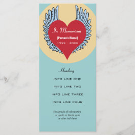 Convite de serviço ou cartão de programa memorial