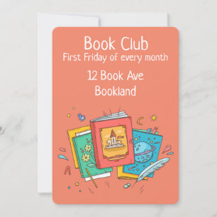 Convite de sessão de livro de grupo fantasty book