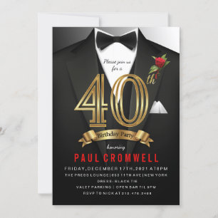 Convite de Smoking para 40º Aniversário