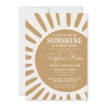 Convite de sol para chá de bebê boho ensolarado