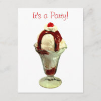 Convite De Sorvete Retroativo Do Hot Fudge Sundae