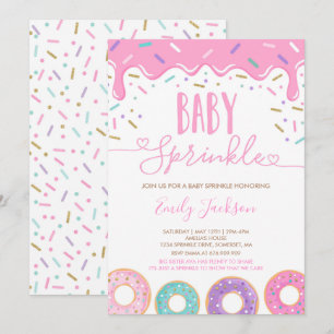 Convite de Sprinkle de Bebê Donut Espalhado Com Am