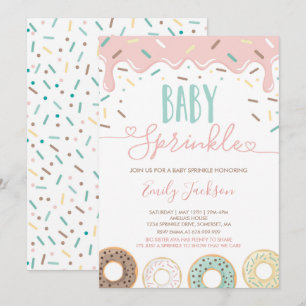 Convite de Sprinkle Donut Baby Espalhado Com Amor