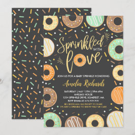Convite de Sprinkle Donut Baby Espalhado Com Amor