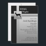Convite de Stag Preto e Prateado<br><div class="desc">Este convite para a estatura de prata e preto é perfeitamente personalizável.</div>