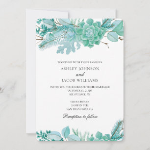 Convite de sucesso. Um cacto de casamento. Floral