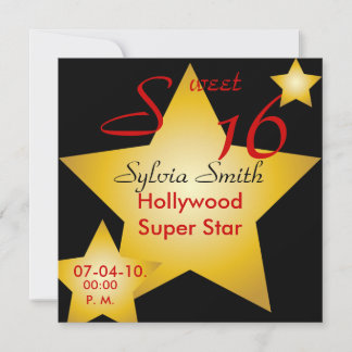 Convite de Super Estrela de Hollywood - Personaliz
