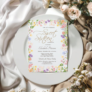 Convite de Sweet 16 de Flores Silvestres em Moldur