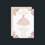 Convite de Sweet 16 Folha Dourada Vestido Rosa Blu<br><div class="desc">Vestido delicado e caprichoso, convites de festa de aniversário de sweet sixteen. Fácil de personalizar com seus detalhes. Por favor, entre em contato comigo pelo chat se tiver dúvidas sobre a arte ou precisar de personalização. Verifique a coleção para mais itens. POR FAVOR, NOTE: Para obter assistência em pedidos, envio,...</div>