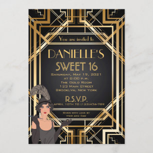 Convite de Sweet 16 inspirado no Grande Gatsby Art