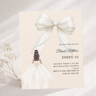 Convite de Sweet 16 marfim champagne dourado vesti