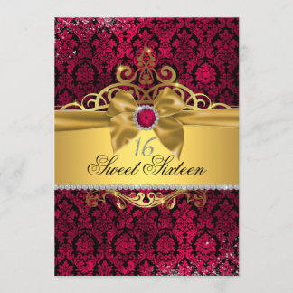 Convite de Sweet Sixteen Rosa Dourado Elegante com
