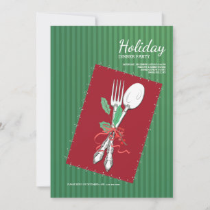 Convite de Talheres de Natal Prateados