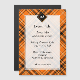 Convite de Tartan Laranja Halloween