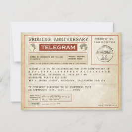 convite de telegrama de aniversário de casamento v