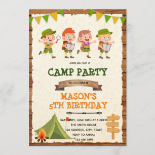 Convite de tema de acampamento de recrutamento de 